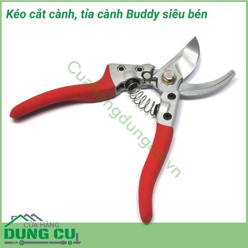 Kéo cắt cành Buddy siêu sắc bén còn mệnh danh là kéo sắc vĩnh viễn được sản xuất với lưỡi kéo sắc bén có độ cứng cao, độ bền đạt một triệu lần cắt được các thợ làm vườn, cắt tỉa cây cảnh, bonsai tin dùng.