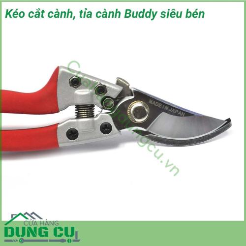 Kéo cắt cành Buddy siêu sắc bén còn mệnh danh là kéo sắc vĩnh viễn được sản xuất với lưỡi kéo sắc bén có độ cứng cao, độ bền đạt một triệu lần cắt được các thợ làm vườn, cắt tỉa cây cảnh, bonsai tin dùng.