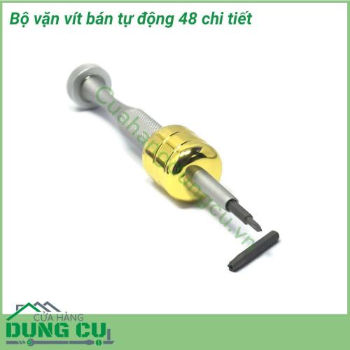 Bộ vặn vít bán tự động 48 chi tiết cao cấp làm từ thép không gỉ rắn chắc, bền bỉ với thời gian. Đa dạng với nhiều loại mũi vặn đáp ứng mọi nhu cầu sử dụng.