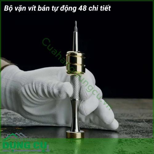 Bộ vặn vít bán tự động 48 chi tiết cao cấp làm từ thép không gỉ rắn chắc, bền bỉ với thời gian. Đa dạng với nhiều loại mũi vặn đáp ứng mọi nhu cầu sử dụng.