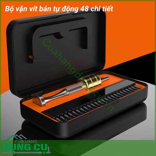 Bộ vặn vít bán tự động 48 chi tiết cao cấp làm từ thép không gỉ rắn chắc, bền bỉ với thời gian. Đa dạng với nhiều loại mũi vặn đáp ứng mọi nhu cầu sử dụng. 