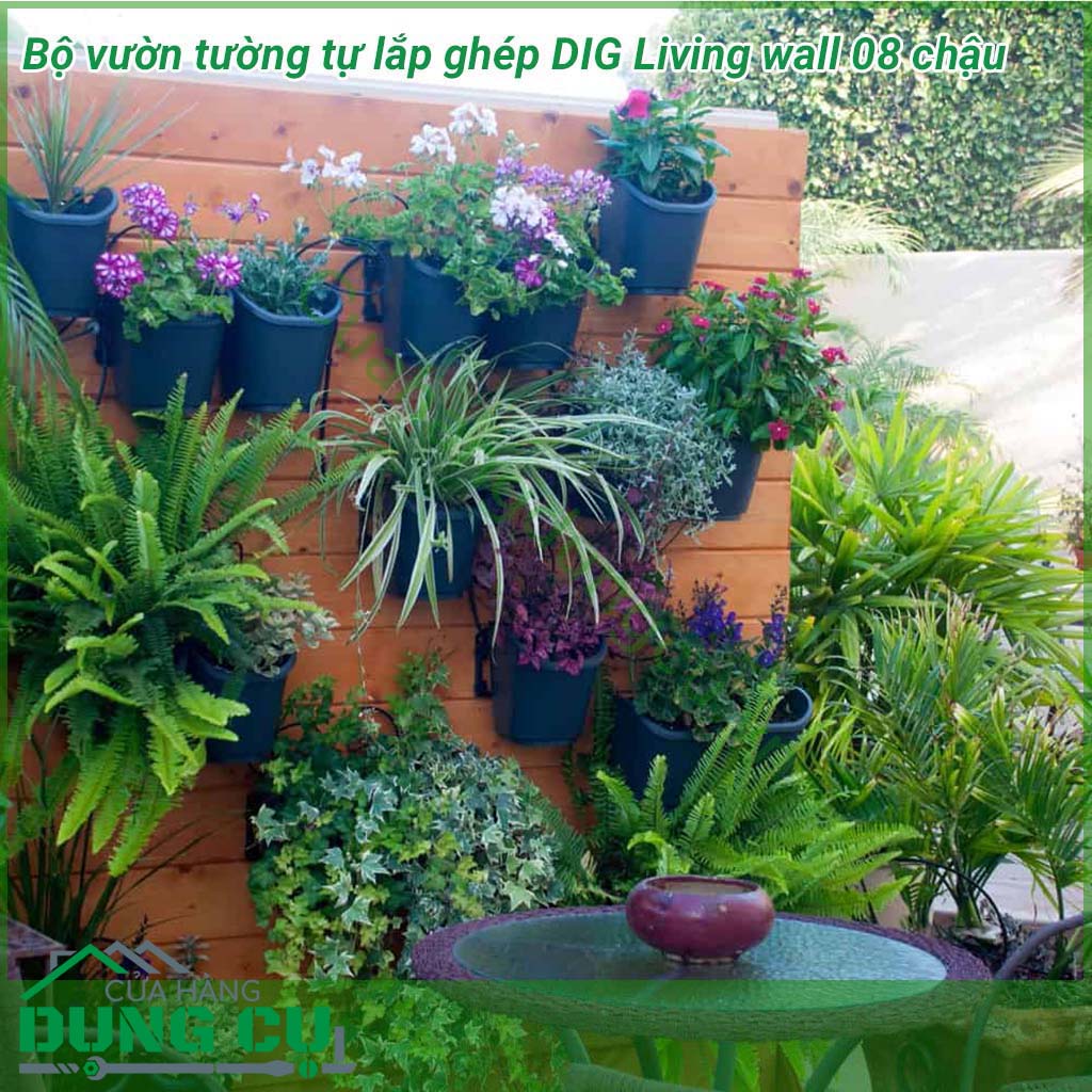 Bộ Vườn Tường 8 Chậu Tự Lắp Ghép Living Wall DIG GLW08 cung cấp một khái niệm mới trong việc làm vườn tại nhà, giúp người dùng dễ dàng set up khu vườn đứng, và có thể mở rộng chúng bằng cách nối tiếp các modul.
