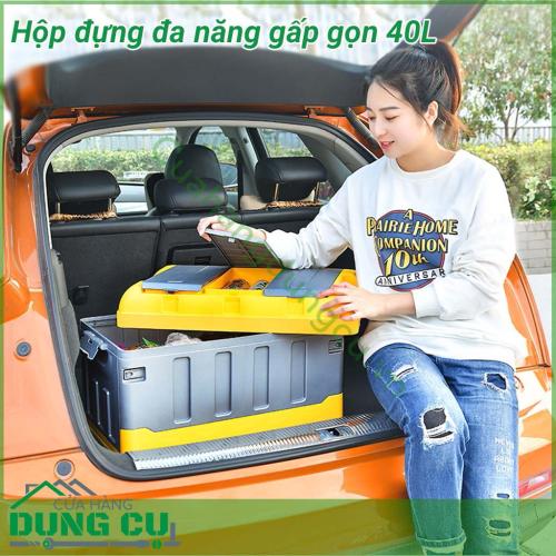 Hộp đựng đa năng gấp gọn 40L sẽ giúp bạn dọn dẹp ngôi nhà hay ô tô trở nên ngăn nắp gọn gàng. Hộp đựng đa năng gấp gọn 40L dùng đựng đồ cốp sau ô tô, đi siêu thị, đi picnic…rất tiện dụng.