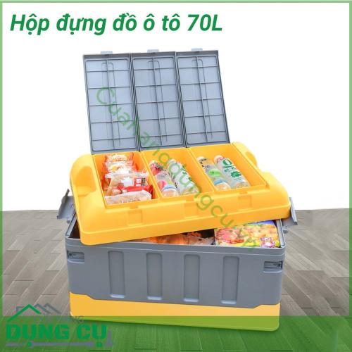 Hộp đựng đồ gấp gọn đa năng 70L sẽ là giải pháp tuyệt vời giúp bạn sắp xếp đồ đạc ngăn nắp và gọn gàng hơn. Đựng quần áo, thực phẩm đồ đạc trong nhà, thùng chứa trong xe hơi, đựng đồ picnic,...tiện lợi