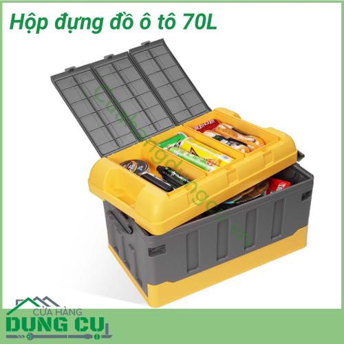 Hộp đựng đồ gấp gọn đa năng 70L sẽ là giải pháp tuyệt vời giúp bạn sắp xếp đồ đạc ngăn nắp và gọn gàng hơn. Đựng quần áo, thực phẩm đồ đạc trong nhà, thùng chứa trong xe hơi, đựng đồ picnic,...tiện lợi