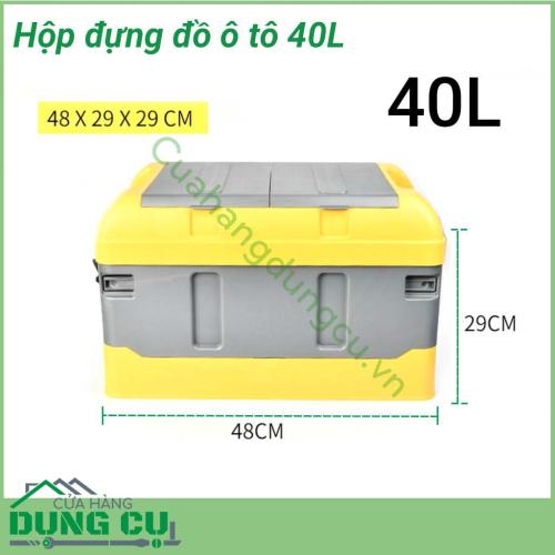 Hộp đựng đồ ô tô 40L sẽ là giải pháp tuyệt vời giúp bạn sắp xếp đồ đạc ngăn nắp và gọn gàng hơn. Đựng quần áo, thực phẩm đồ đạc trong nhà, thùng chứa trong xe hơi, đựng đồ picnic,...tiện lợi