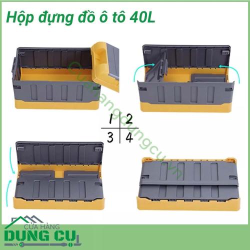 Hộp đựng đồ ô tô 40L sẽ là giải pháp tuyệt vời giúp bạn sắp xếp đồ đạc ngăn nắp và gọn gàng hơn. Đựng quần áo, thực phẩm đồ đạc trong nhà, thùng chứa trong xe hơi, đựng đồ picnic,...tiện lợi