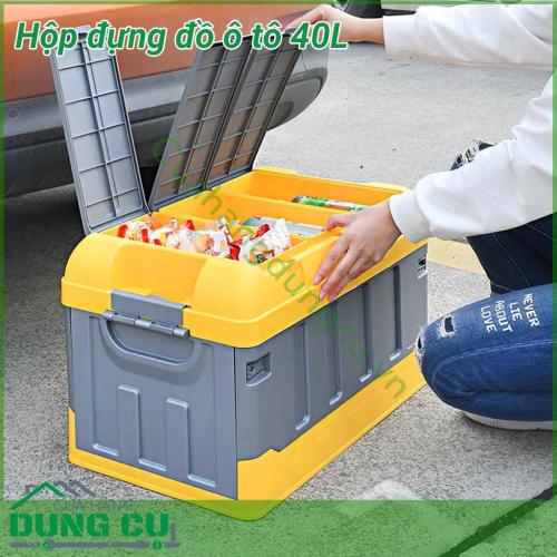 Hộp đựng đồ ô tô 40L sẽ là giải pháp tuyệt vời giúp bạn sắp xếp đồ đạc ngăn nắp và gọn gàng hơn. Đựng quần áo, thực phẩm đồ đạc trong nhà, thùng chứa trong xe hơi, đựng đồ picnic,...tiện lợi