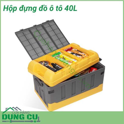 Hộp đựng đồ ô tô 40L sẽ là giải pháp tuyệt vời giúp bạn sắp xếp đồ đạc ngăn nắp và gọn gàng hơn. Đựng quần áo, thực phẩm đồ đạc trong nhà, thùng chứa trong xe hơi, đựng đồ picnic,...tiện lợi