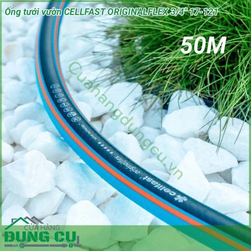 Ống tưới vườn Cellfast OriginialFlex 3/4 inch (50m) 17-121 với chiều dài 50m, được thiết kế bền bỉ và chắc chắn với 4 lớp. Lớp ngoài cùng được làm bằng công nghệ nhung hiện đại và rất dễ chịu khi cầm nắm, va chạm vào.