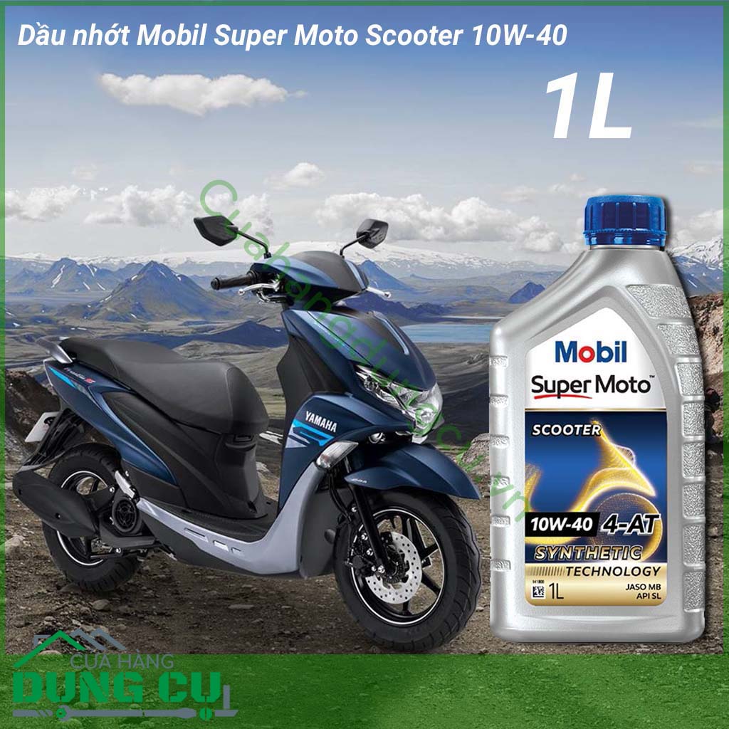 Dầu nhớt xe ga Mobil Super Moto Scooter 10W-40 1L - Nhớt cao cấp giúp bảo vệ dài lâu động cơ xe ga của bạn.