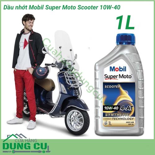 Dầu nhớt xe ga Mobil Super Moto Scooter 10W-40 1L - Nhớt cao cấp giúp bảo vệ dài lâu động cơ xe ga của bạn.