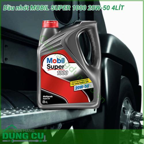 Dầu gốc khoáng Mobil Super 1000 20W-50 4L là dòng sản phẩm dầu động cơ khoáng cao cấp, được thiết kế để tăng cường cao cấp tính năng bảo vệ và hiệu suất hoạt động của động cơ.