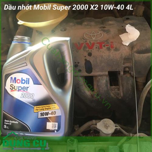 Dầu nhớt ô tô Mobil Super 2000x2 10W-40 4L là dòng sản phẩm dầu động cơ bán tổng hợp. Các tính năng và lợi ích Mobil Super 2000 đã được kiểm chứng trong công nghiệp giúp đảm bảo hiệu suất động cơ mà bạn mong muốn.