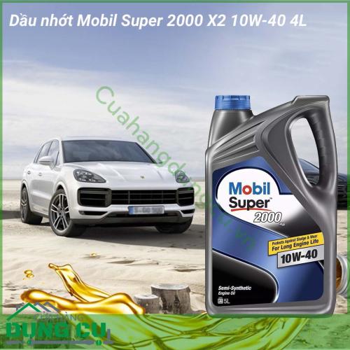 Dầu nhớt ô tô Mobil Super 2000x2 10W-40 4L là dòng sản phẩm dầu động cơ bán tổng hợp. Các tính năng và lợi ích Mobil Super 2000 đã được kiểm chứng trong công nghiệp giúp đảm bảo hiệu suất động cơ mà bạn mong muốn.