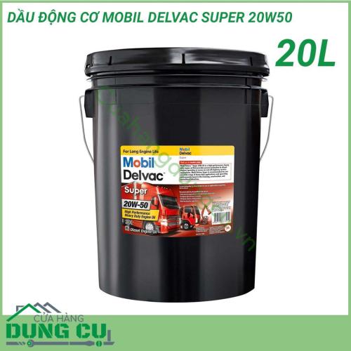 Dầu động cơ Mobil Delvac Super 20W-50 20L là một loại dầu động cơ hạng nặng, hiệu suất cao, cung cấp sự bảo vệ đã được chứng minh cho các động cơ diesel hoạt động trong các ứng dụng dịch vụ nghiêm ngặt trên và trên đường cao tốc.