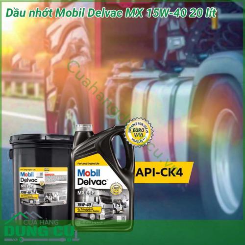 Dầu động cơ xe tải Mobil Delvac MX 15W-40 20L là dầu động cơ hiệu suất cao mang lại sự bôi trơn tuyệt vời cho động cơ diesel nhằm nâng cao tuổi thọ của động cơ. Mang đến sự an tâm khi sử dụng.