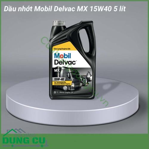 Dầu nhớt Mobil Delvac MX 15W40 5L là loại dầu động cơ cao cấp của Exxon Mobil, cung cấp sự bôi trơn tuyệt hảo cho những động cơ diesel đời mới ngày và giúp kéo dài tuổi thọ máy móc động cơ.