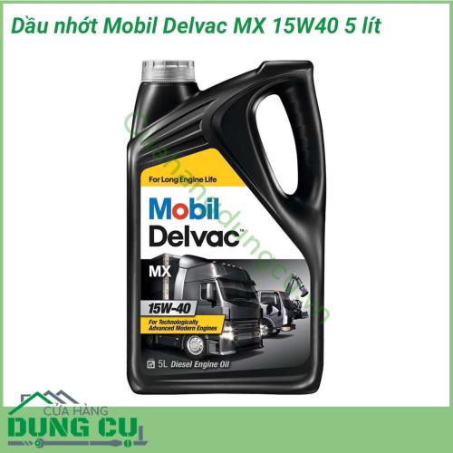 Dầu nhớt Mobil Delvac MX 15W40 5L là loại dầu động cơ cao cấp của Exxon Mobil, cung cấp sự bôi trơn tuyệt hảo cho những động cơ diesel đời mới ngày và giúp kéo dài tuổi thọ máy móc động cơ.