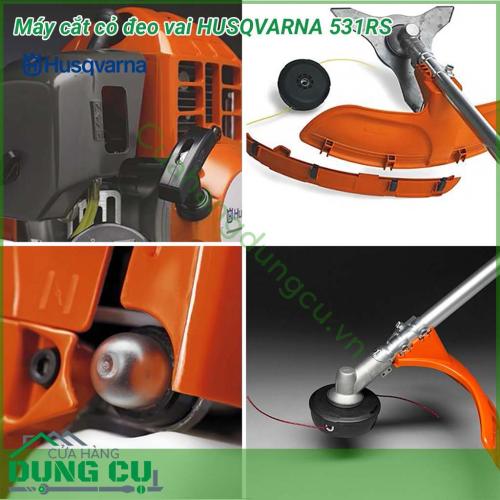 Máy cắt cỏ đeo vai Husqvarna 531RS là máy cắt cỏ dành cho công việc chuyên nghiệp có thể hoạt động liên tục cường độ cao trong môi trường nóng và bụi. Tay cầm thiết kế nhẹ và hẹp phù hợp với tay cầm người Châu Á. 