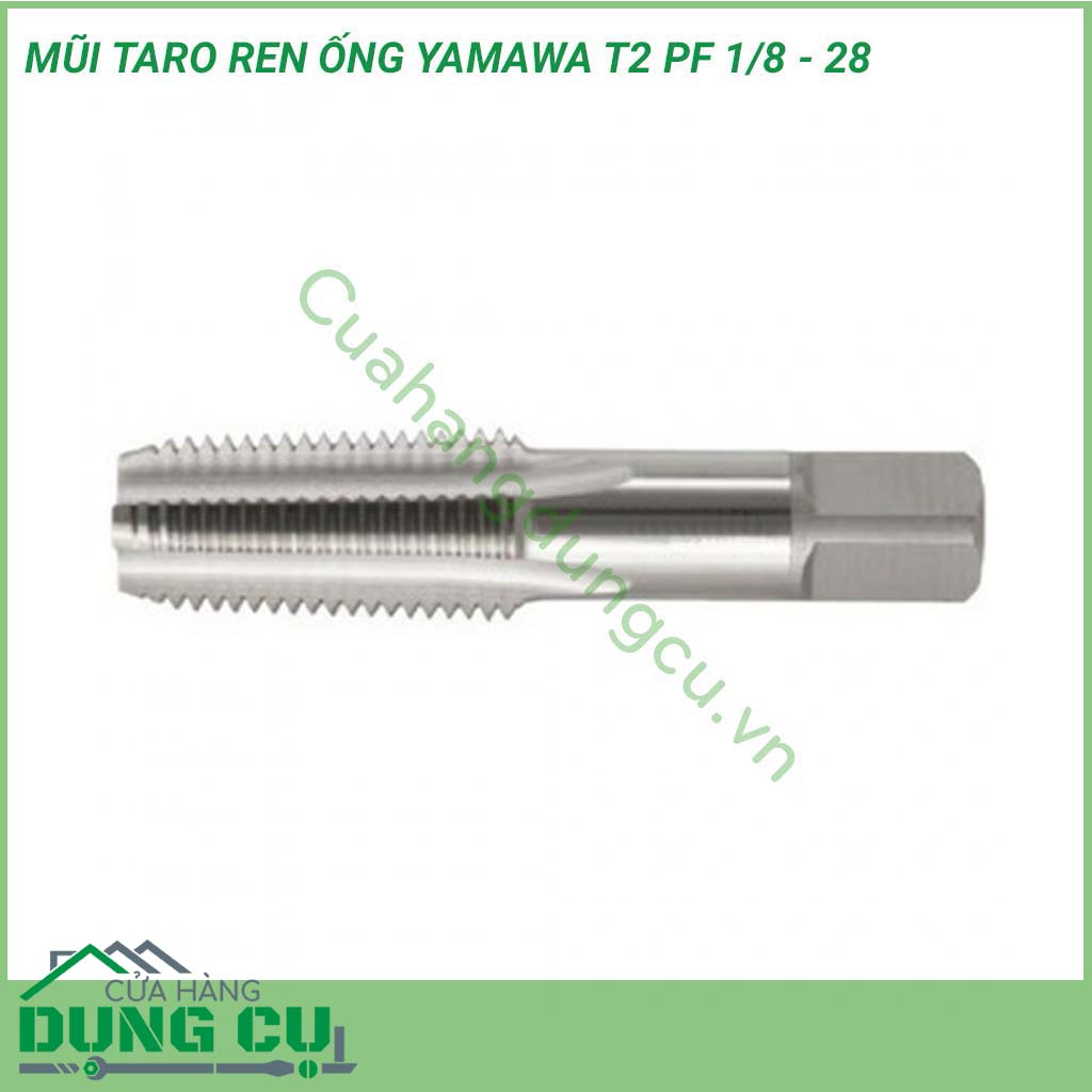 Mũi taro ren ống YAMAWA T2 PF 1/8 - 28 là loại mũi taro cắt ren cho vật liệu cứng như thép nhất là loại thép trong các công trình xây dựng nhằm tạo ống ren hoàn hảo giúp cho các nhà doanh nghiệp đạt được thành công trong công việc của mình.