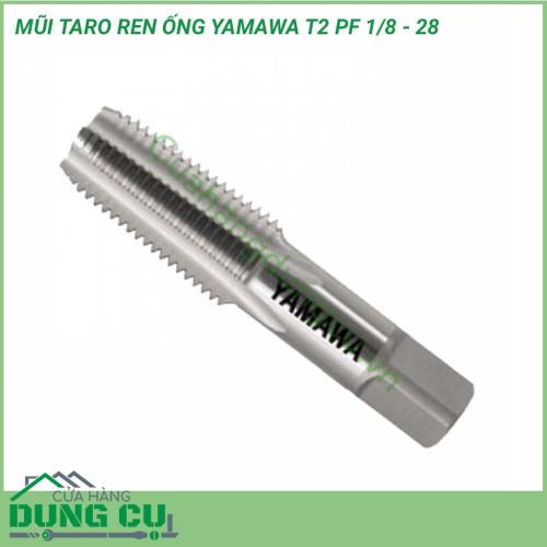 Mũi taro ren ống YAMAWA T2 PF 1/8 - 28 là loại mũi taro cắt ren cho vật liệu cứng như thép nhất là loại thép trong các công trình xây dựng nhằm tạo ống ren hoàn hảo giúp cho các nhà doanh nghiệp đạt được thành công trong công việc của mình.