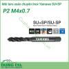 Mũi taro máy xoắn chuyên inox SU+SP P2 M4x0.7 là dòng sản phẩm chất lượng của Nhật Bản. Bề mặt được Oxide hóa, tăng khả năng chống lẹo dao, chuyên dùng để chạy thép không gỉ( Inox) hoặc thép hợp kim