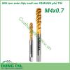Mũi taro xoắn phủ TiN AU+SP P2 M4x0.7 2.5P thiết kế theo kiểu dáng xoắn ngược. Bề mặt phủ Tin, tính chịu mài mòn cao.