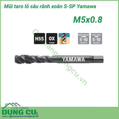 Mũi taro xoắn dùng cho gia công lỗ sâu Yamawa M5x0.8