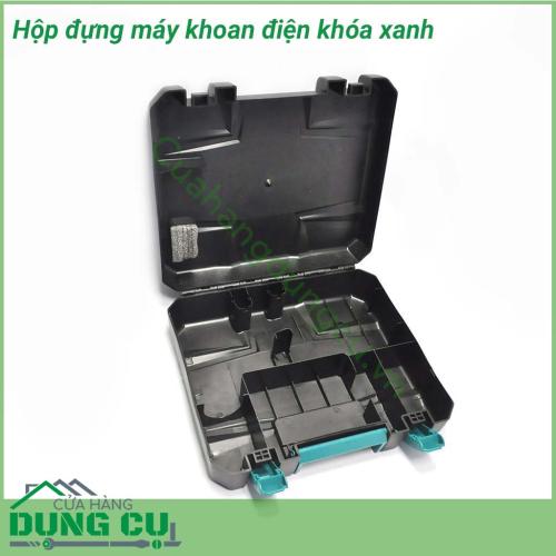 Hộp đựng máy khoan điện khóa xanh tiện lợi - Thuân tiện cho việc đi lại. Hộp đựng rộng rãi thoải mái. Ngoài đựng máy khoan còn có thể đựng được nhiều loại mũi khoan mũi mài khác nhau.