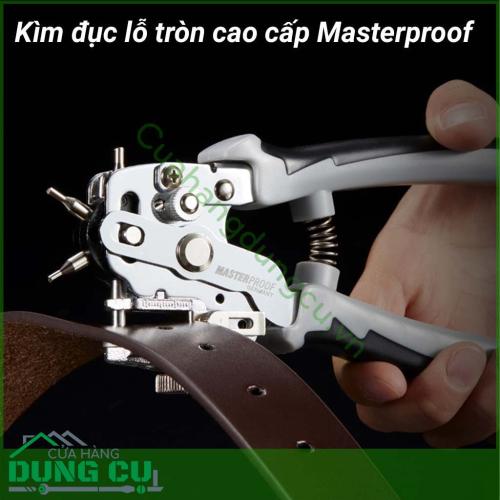 Kìm bấm lỗ tròn cao cấp Masterproof giúp bạn không chỉ đục lỗ tròn với nhiều kích cỡ khác nhau rất hữu ích cho bạn thỏa sức sáng tạo làm đồ handmade trên vật liệu da, giấy bìa....phù hợp cho việc thường xuyên đục lỗ thắt lưng, dây nịt, dây da đồng hồ,...