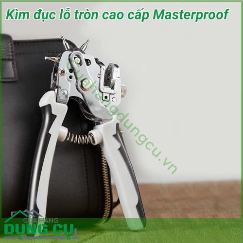 Kìm bấm lỗ tròn cao cấp Masterproof giúp bạn không chỉ đục lỗ tròn với nhiều kích cỡ khác nhau rất hữu ích cho bạn thỏa sức sáng tạo làm đồ handmade trên vật liệu da, giấy bìa....phù hợp cho việc thường xuyên đục lỗ thắt lưng, dây nịt, dây da đồng hồ,...