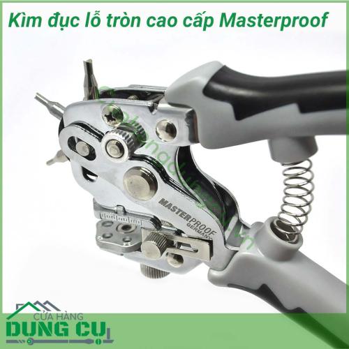 Kìm bấm lỗ tròn cao cấp Masterproof giúp bạn không chỉ đục lỗ tròn với nhiều kích cỡ khác nhau rất hữu ích cho bạn thỏa sức sáng tạo làm đồ handmade trên vật liệu da, giấy bìa....phù hợp cho việc thường xuyên đục lỗ thắt lưng, dây nịt, dây da đồng hồ,...