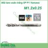 Mũi taro xoắn trắng SP P1 Yamawa M1.2 x 0.25 Dùng taro cho vật liệu thép carbon trung bình