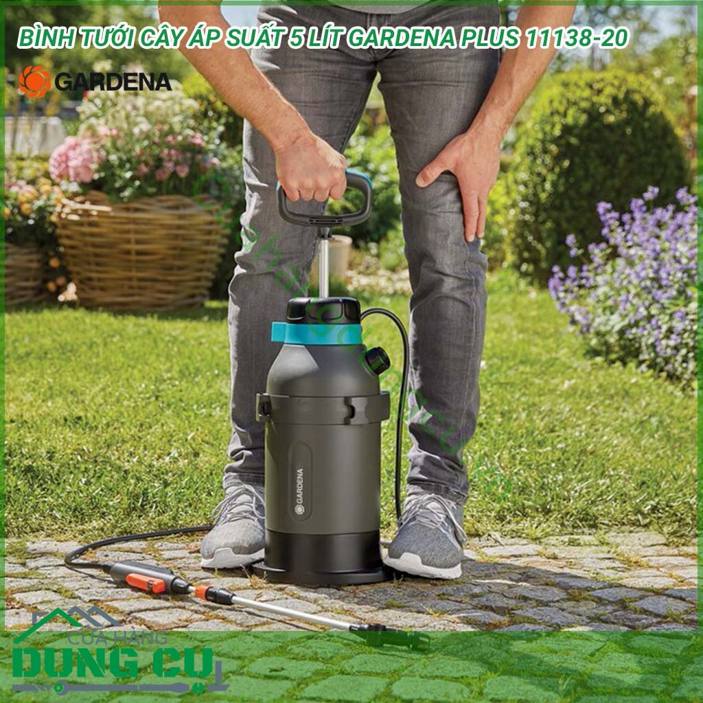 Bình phun xịt áp suất 5L Gardena Plus 11138-20 thiết kế được dựa trên nghiên cứu về công năng học, mang lại sự thoải mái và dễ dàng cho người dùng. Màu sắc hiện đại, bắt mắt, mang lại thẩm mỹ cho khu vườn và phù hợp với những gia đình hiện đại.  