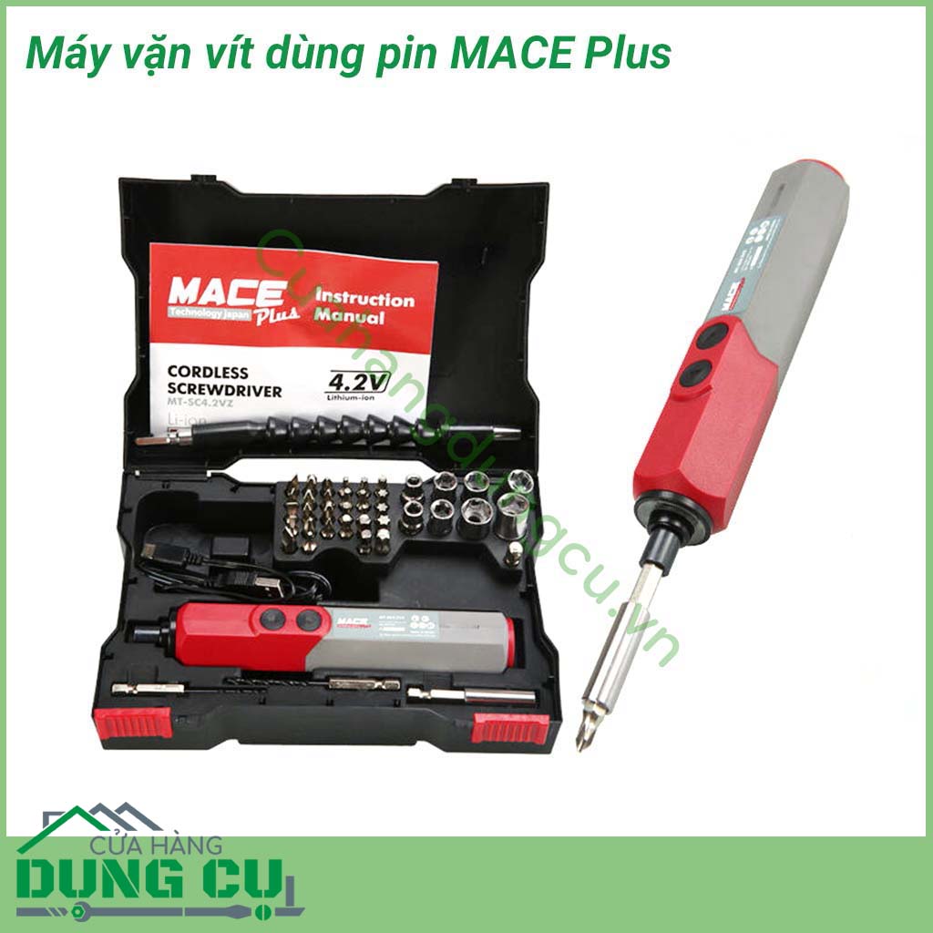 Máy vặn vít dùng pin MACE Plus là thiết bị tiện lợi để cải thiện chất lượng công việc đặc biệt khi phải bắt vít trên những bề mặt khó, độ cứng cao