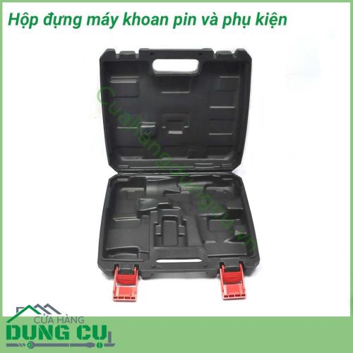 Hộp đựng máy khoan pin và phụ kiện tiện lợi - Thuân tiện cho việc đi lại . Hộp đựng rộng rãi thoải mái , đựng được nhiều loại mũi khoan mũi mài khác nhau. Đựng được các loại chuôi lục giác tiện lợi cho khoan , đầu chuyển vặn khẩu ,...   