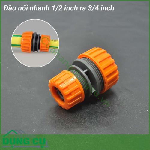 Đầu nối nhanh ống nước 1/2 inch ra 3/4 inch là sản phẩm không thể thiếu giúp lắp hệ thống tưới phù hợp với hầu hết các hộ gia đình. Với cơ chế siết chặt cút đảm bảo kết nối chặt chẽ, chính xác và hiệu quả với ống nước.