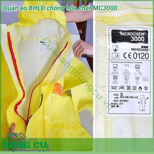 Quần áo BHLĐ chống hóa chất MC 3000 được cấu tạo bởi nhiều lớp vải với độ nhận thấy cao, chắc chắn, bền, thích hợp cho các công nhân làm việc trong các môi trường cực kỳ nguy hiểm giúp bảo vệ an toàn cho người sử dụng một cách tối ưu nhất.