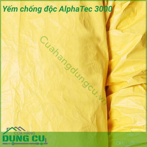 Yếm chống hóa chất AlphaTec 3000 phù hợp với những công việc có lượng hóa chất, bụi bặn khí thải nhỏ, diện tích ảnh hướng bé chỉ ở phần yếm có thể che phủ.