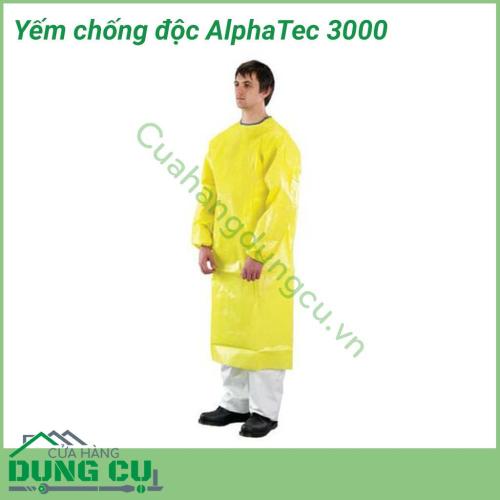 Yếm chống hóa chất AlphaTec 3000 phù hợp với những công việc có lượng hóa chất, bụi bặn khí thải nhỏ, diện tích ảnh hướng bé chỉ ở phần yếm có thể che phủ.