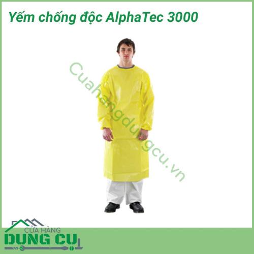 Yếm chống hóa chất AlphaTec 3000 phù hợp với những công việc có lượng hóa chất, bụi bặn khí thải nhỏ, diện tích ảnh hướng bé chỉ ở phần yếm có thể che phủ.