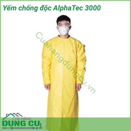 Yếm chống hóa chất AlphaTec 3000 phù hợp với những công việc có lượng hóa chất, bụi bặn khí thải nhỏ, diện tích ảnh hướng bé chỉ ở phần yếm có thể che phủ.