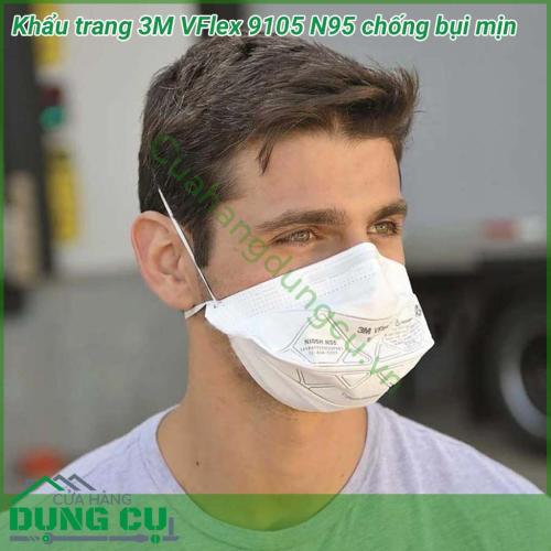 Khẩu trang 3M VFlex 9105 N95 chống bụi và virus là sản phẩm khẩu trang cao cấp đến từ thương hiệu 3M. Sản phẩm khẩu trang N95 9105 với khả năng lọc được hạt hạt PM siêu nhỏ, lọc được mùi khó khó chịu, lọc được cả vi khuẩn virut gây hại đến sức khỏe