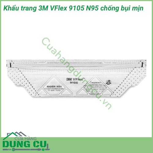 Khẩu trang 3M VFlex 9105 N95 chống bụi và virus là sản phẩm khẩu trang cao cấp đến từ thương hiệu 3M. Sản phẩm khẩu trang N95 9105 với khả năng lọc được hạt hạt PM siêu nhỏ, lọc được mùi khó khó chịu, lọc được cả vi khuẩn virut gây hại đến sức khỏe