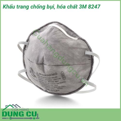 Khẩu trang chống bụi, hóa chất 3M 8247 một lựa chọn hỗ trợ bảo vệ sức khỏe không thể bỏ qua. Đặc biệt đây chính là khẩu trang đạt chuẩn có thể ngăn ngừa Virus Corona Covid-19 và người thường xuyên tiếp xúc với môi trường nhiều khói bụi, mùi, ô nhiễm…