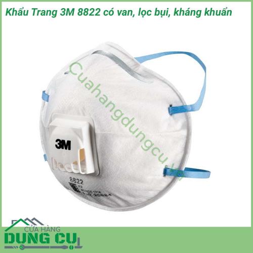 Khẩu trang kháng khuẩn 3M 8822 có van thở là dòng khẩu trang cao cấp tiêu chuẩn P2 ( N95 ) thường xuyên được tin tưởng sử dụng tại các bệnh viện, xí nghiệp, nhà máy, những nơi tiếp xúc với môi trường độc hại và nguồn bệnh có nguy cơ lây nhiễm cao. 