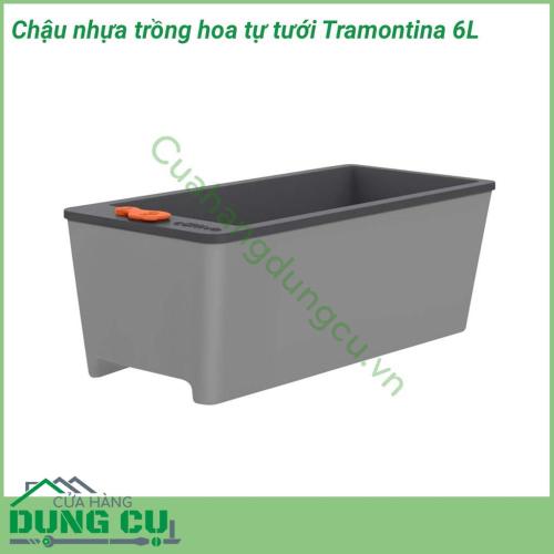 Chậu nhựa trồng hoa tự tưới Tramontina 6L được làm bằng nhựa polypropylene cao cấp chịu lực, chống tia cực tím với tuổi thọ cao hơn, chống phai màu và thiết kế vô cùng đẹp mắt.