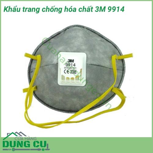 Khẩu trang chống hóa chất 3M 9914 được biết đến như giải pháp tin cậy chống bụi, bảo vệ công nhân làm làm việc trong môi trường bụi có dầu. Đặc biệt 3M 9914 còn có thêm van thở giúp người đeo hô hấp dễ dàng.