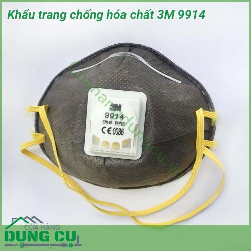 Khẩu trang chống hóa chất 3M 9914 được biết đến như giải pháp tin cậy chống bụi, bảo vệ công nhân làm làm việc trong môi trường bụi có dầu. Đặc biệt 3M 9914 còn có thêm van thở giúp người đeo hô hấp dễ dàng.